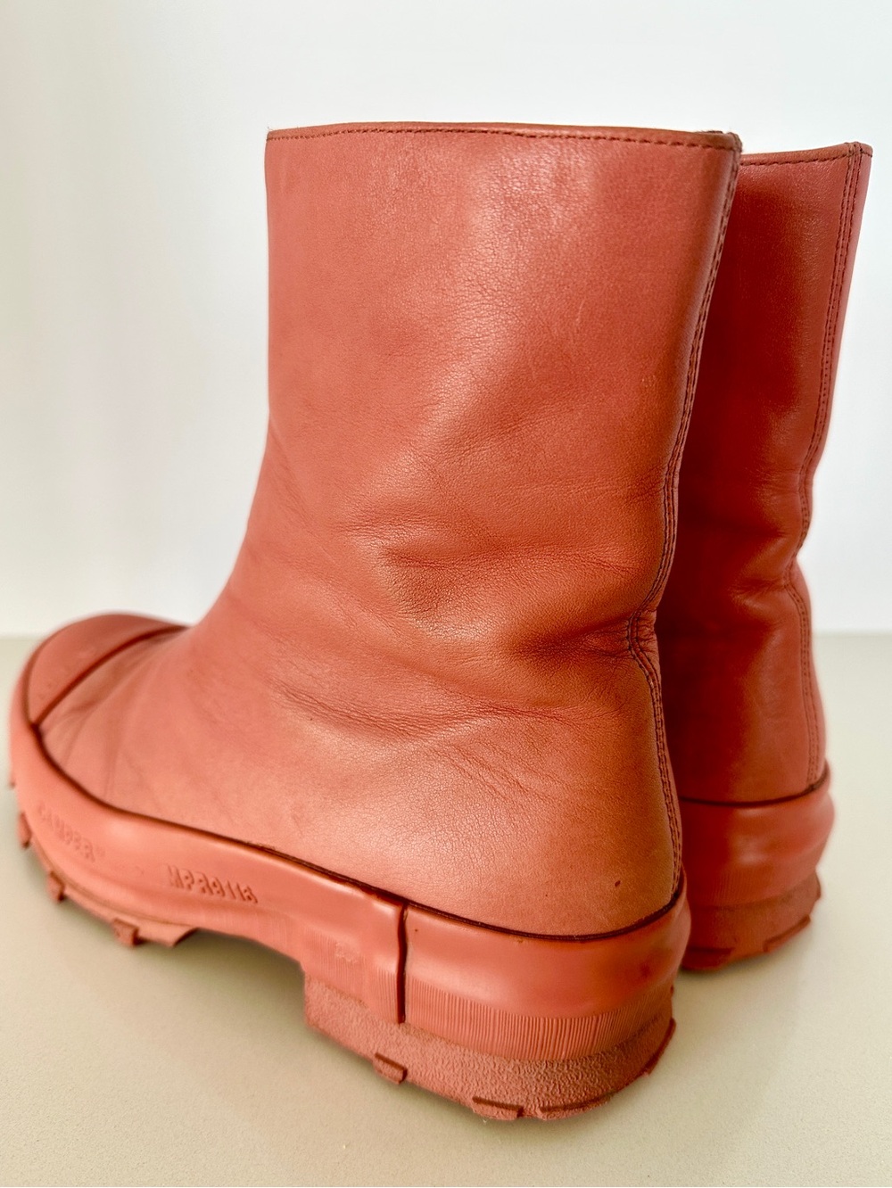 Camper Traktori Boot In Vulcanized Red Calfskin Leather EU 38 CamperLab - Picture 9 of 16